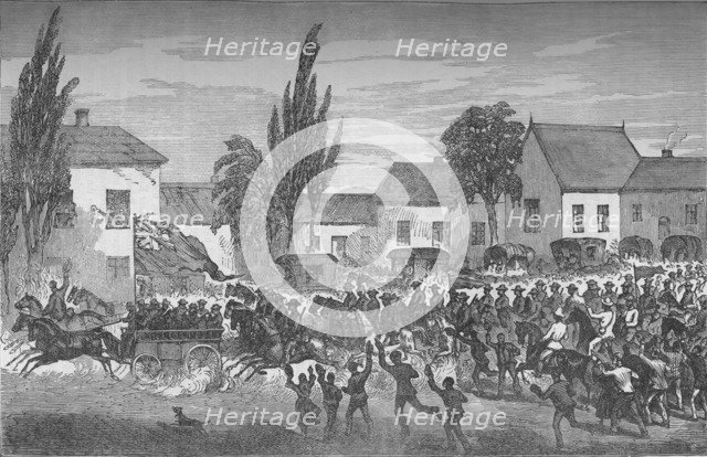 'Oudtshoorn Mounted Volunteers Starting for the Eastern Frontier', c1880. Artist: Unknown.