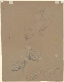 Studies of a Woman and Her Dress [verso], c. 1850-1870. Creator: Enoch Wood Perry.