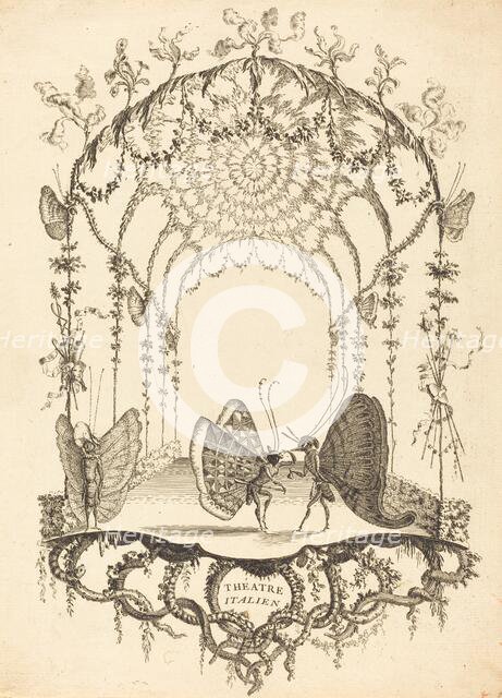 Théâtre Italien, in or after 1756. Creator: Charles-Germain de Saint-Aubin.
