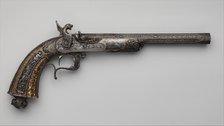 Percussion Exhibition Pistol, French, Paris, dated 1849. Creators: Lepage Moutier, Antoine Vechte, Léopold Bernard.