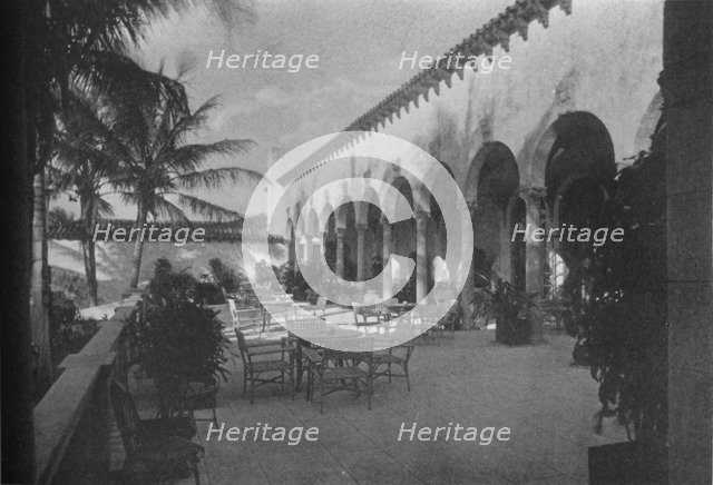 Terrace and arcade, Gulf Stream Golf Club, Palm Beach, Florida, 1925. Artist: Unknown.