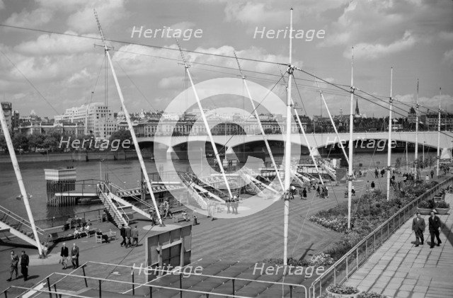 View from the Royal Festival Hall, South Bank, Lambeth, London, c1951. Artist: SW Rawlings