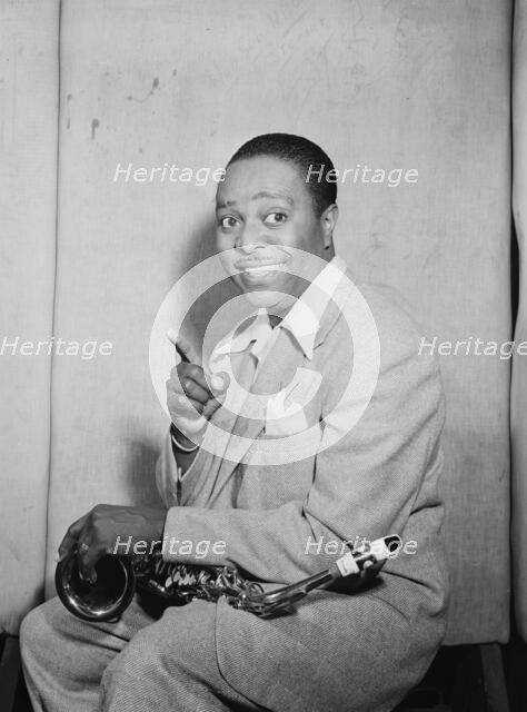 Portrait of Louis Jordan, Paramount Theater(?), New York, N.Y., ca. July 1946. Creator: William Paul Gottlieb.