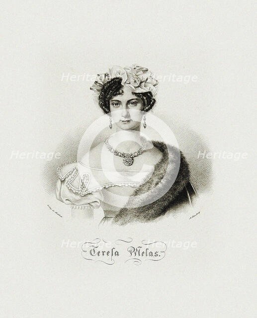 Portrait of the opera singer Teresa Melas, c. 1830. Creator: Anonymous.