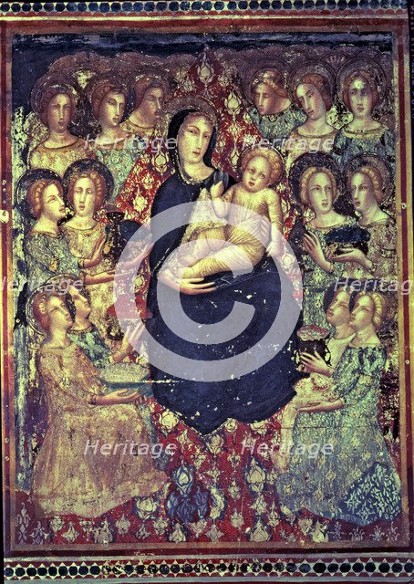 The Virgin with Angels', wall painting of 1346, by Ferrer Bassa.