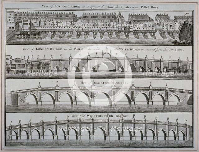 London bridges, 1760. Artist: Anon
