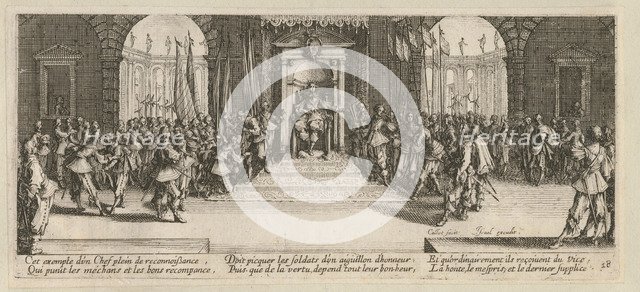 The Miseries and Misfortunes of War, folio 18: Distribution of Rewards, 1633.