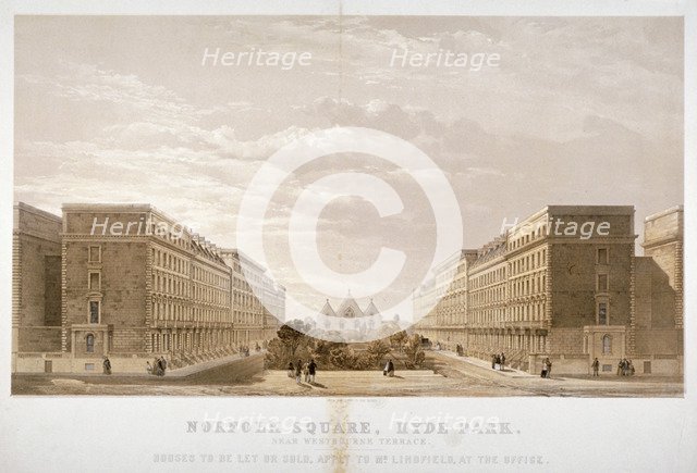 House agent's advertisement for properties in Norfolk Square, Paddington, London, c1870.             Artist: Day & Son