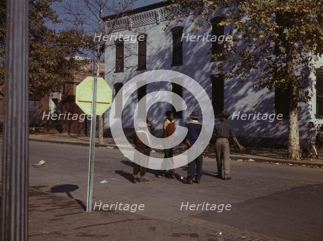Children in street, Washington, D.C, between 1941 and 1942. Creator: Louise Rosskam.