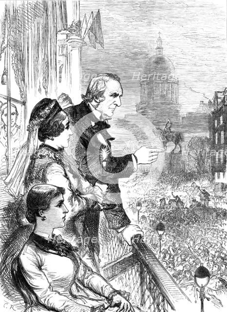 The Midlothian Election: Mr. Gladstone addressing the crowd…in George-Street, Edinburgh, 1880. Creator: Unknown.