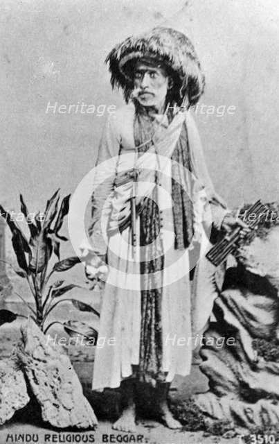 Hindu religious beggar, India, 20th century. Artist: Unknown