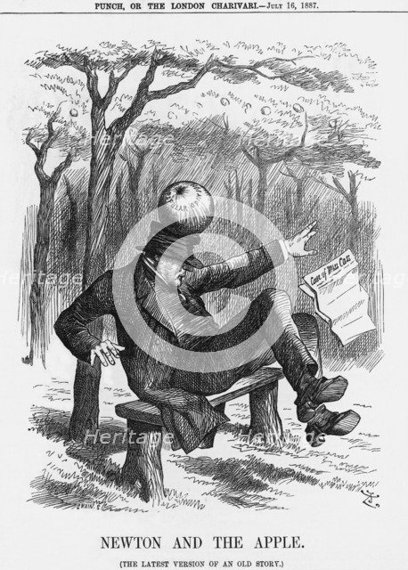 'Newton and the Apple', 1887. Artist: Joseph Swain