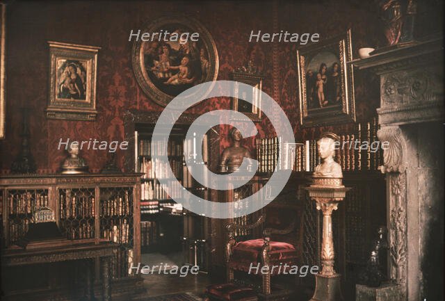 Interior of J.P. Morgan's library, ca. 1912. Creator: Arnold Genthe.