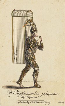 Papageno. Costume design for the Opera "The Magic Flute" by W. A. Mozart, 1793. Creator: Richter, Johann Salomo (1761-1798).