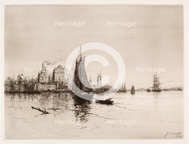 Harbor Scene, 1884. Creator: James Craig Nicoll (American, 1847-1918).