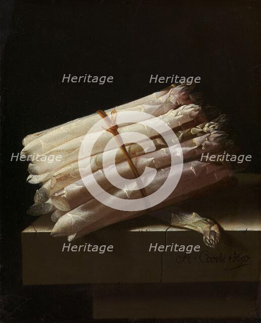Still Life with Asparagus, 1697. Creator: Adriaen Coorte.