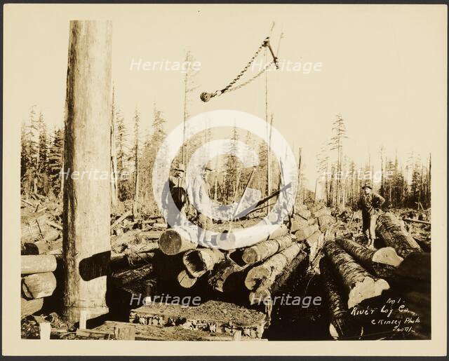 Logging/ Timber Scene, about 1910-1945. Creator: Darius Kinsey.