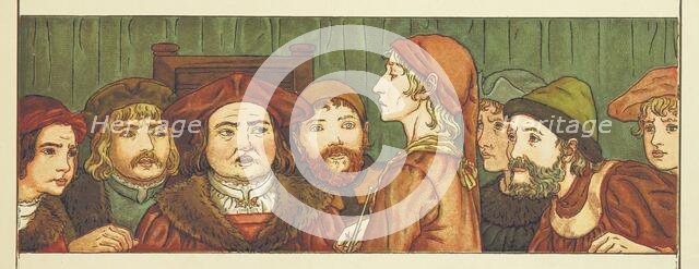 The Pied Piper of Hamelin, 1889.  Creator: Catherine Greenaway.