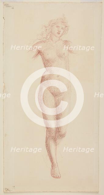 Cupid and Psyche - Female Nude - Study for Psyche, 1865-66. Creator: Sir Edward Coley Burne-Jones.