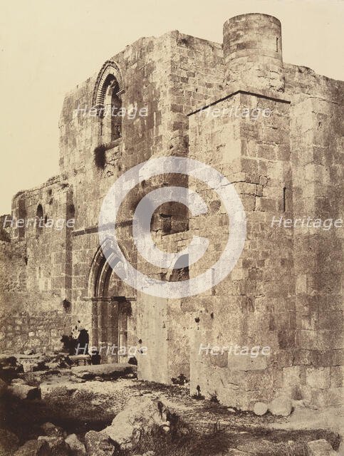 Jérusalem. Façade de l'église Ste. Anne., 1860 or later. Creator: Louis de Clercq.
