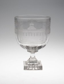Goblet (Rummer): Celebrating Ships, Colonies, and Commerce, England, c. 1830. Creator: Unknown.