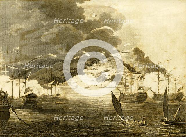 'Lord Exmouth's Fleet bombarding the City of Algiers', 1816. Creator: Unknown.