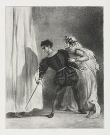 Hamlet: The Murder of Polonius, 1834. Creator: Eugène Delacroix (French, 1798-1863).