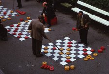 Outdoor Game of Draughts in Union Terrace Gardens in City Centre, Aberdeen, Scotland, c1960s. Artist: CM Dixon.