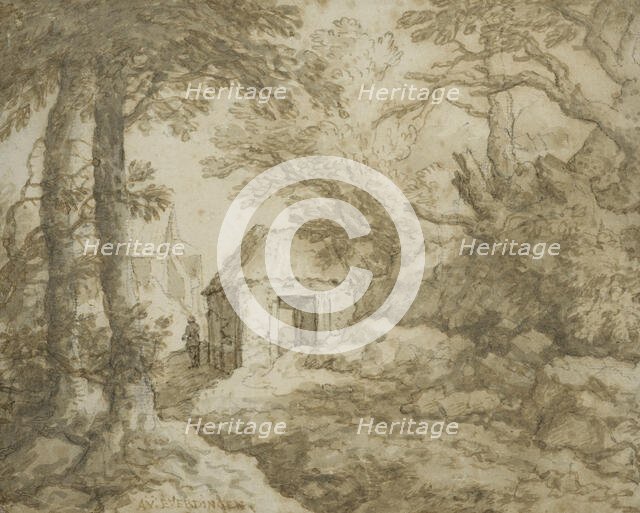 Rocky landscape with cottages. Creator: Allart van Everdingen.