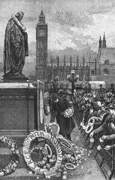 'Primrose Day at Westminster - Tributes to the memory of Lord Beaconsfield', 1886.  Creator: Unknown.
