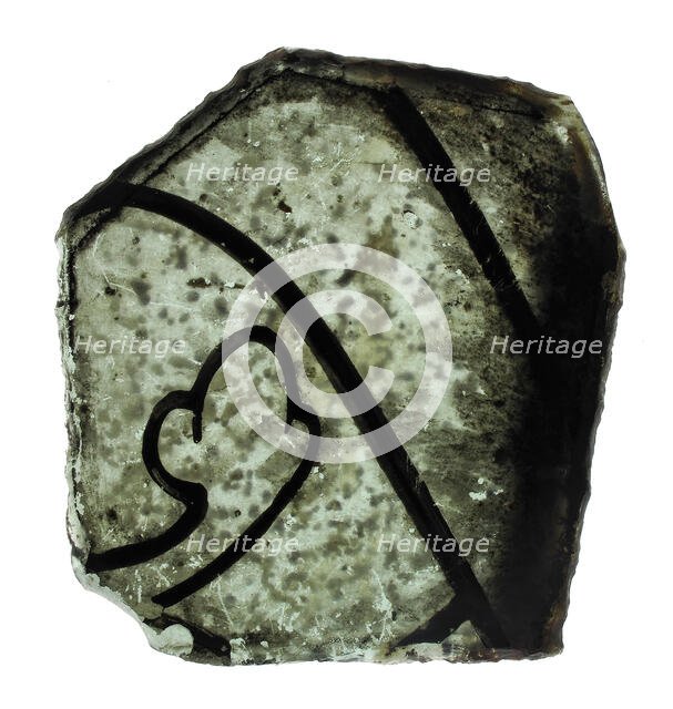 Glass Fragment, French (?), 13th-14th century. Creator: Unknown.