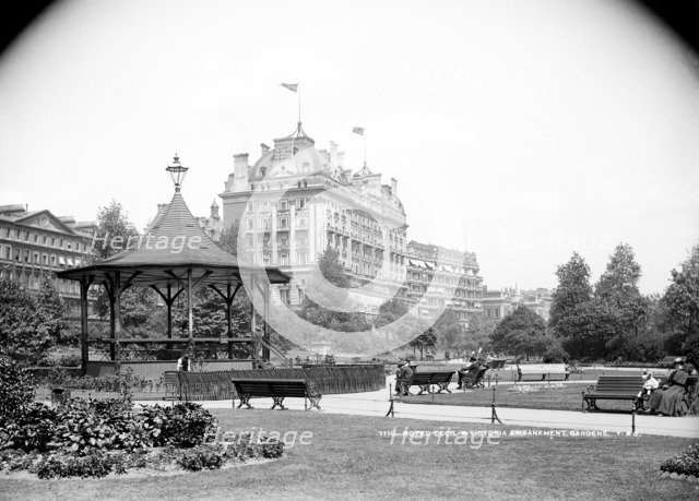 Victoria Embankment Gardens, Westminster, London, c1890s. Artist: York & Son.