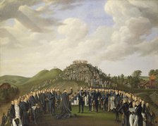 King Carl XIV Johan Visiting the Mounds at Old Uppsala in 1834, 1836. Creator: Johan Way.