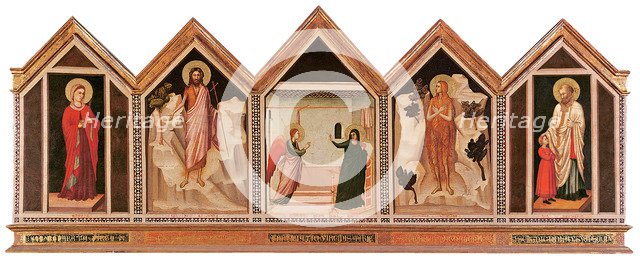 The Annunciationwith Saints Reparata, John the Baptist, Mary Magdalene and Nicholas. From the Polypt