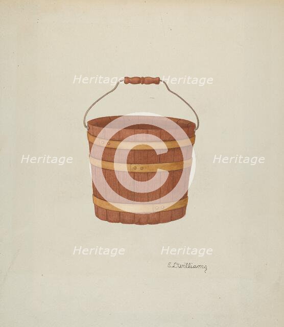 Shaker Cedar Basket, 1935/1942. Creator: Edward D. Williams.