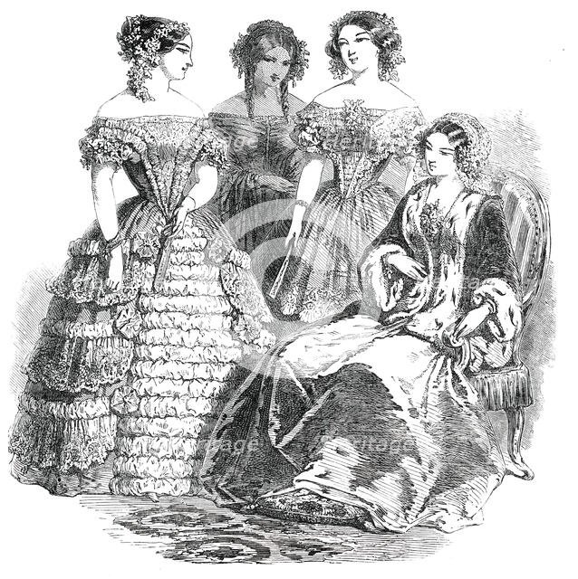 Paris Fashions for May, 1850. Creator: Unknown.