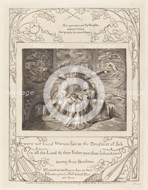 Job and His Daughters, 1825. Creator: William Blake.