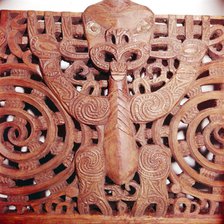 Maori Woodcarving representing panel detail of  Ancestor. Artist: Unknown.