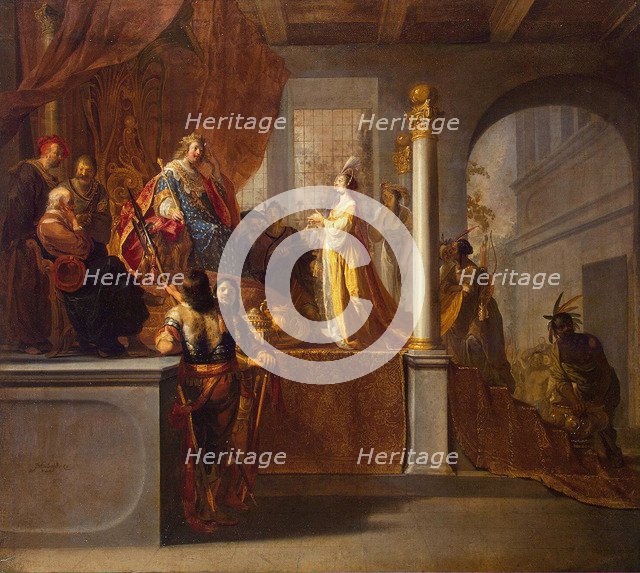 Queen of Sheba before Solomon, 1640s. Artist: Knüpfer, Nicolaes (1609-1655)