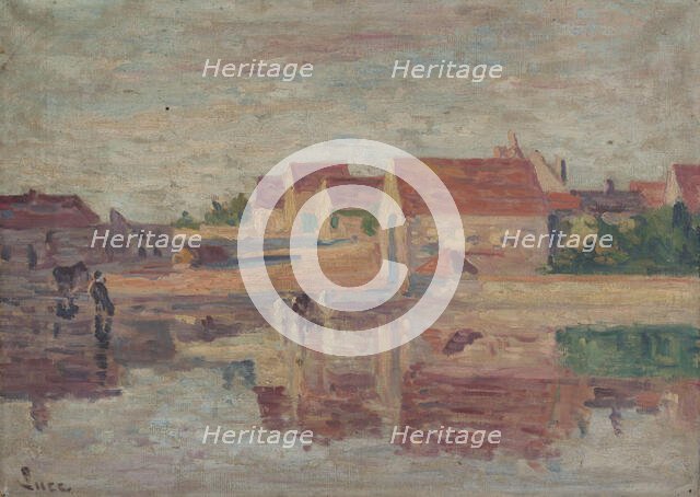 Village by a river. Creator: Maximilien Luce.