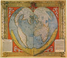 Heart Shaped World Map. Artist: Fine, Oronce (1494-1555)