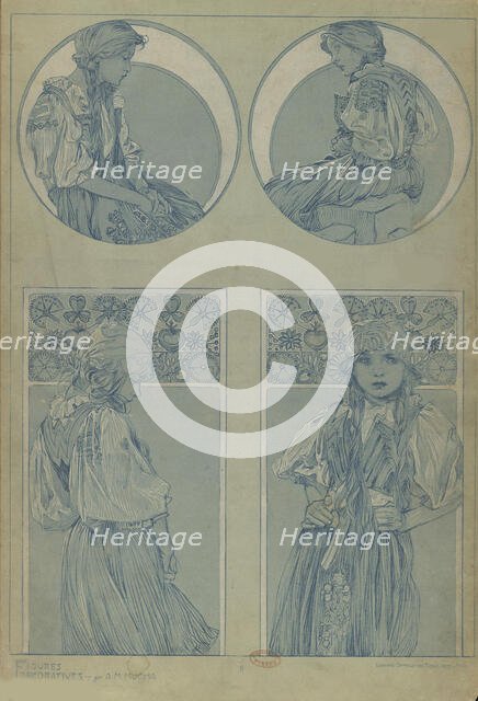 Figures décoratives, 1902. Creator: Mucha, Alfons Marie (1860-1939).