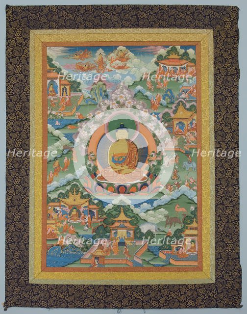 Tangka with Buddha, 19th century. Creator: Unknown.