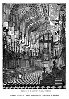 Interior of St George's Chapel, Windsor, 1843. Artist: J Jackson