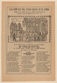 Broadsheet relating to the new clock installed in the cathedral in Mexico City in June 190..., 1905. Creator: José Guadalupe Posada.