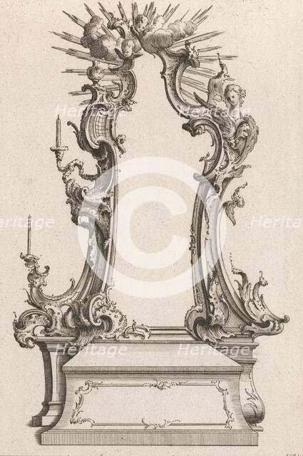 Design for an Altar, Plate 4 from an Untitled Series of Designs for Altars,..., Printed ca. 1750-56. Creator: Jacob Gottlieb Thelot.