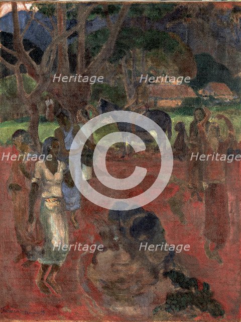 Tahitian Landscape with Nine Figures.