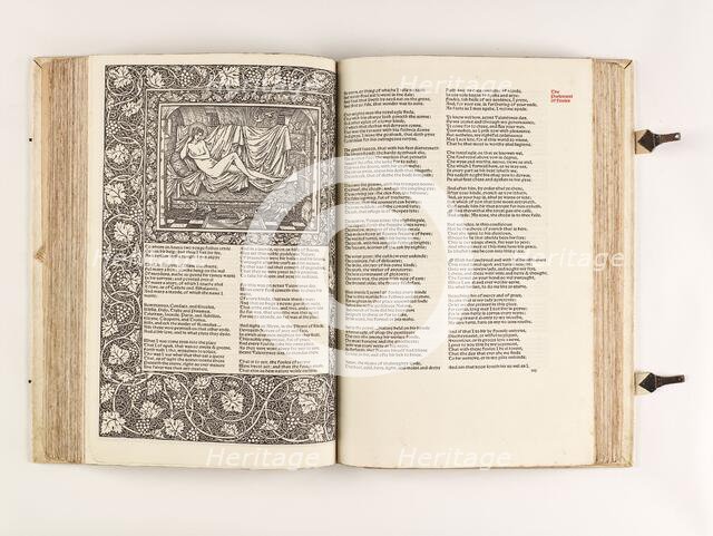 The Kelmscott Chaucer - The Works of Geoffrey Chaucer Now Newly Imprinted, 1896. Creator: Sir Edward Coley Burne-Jones.