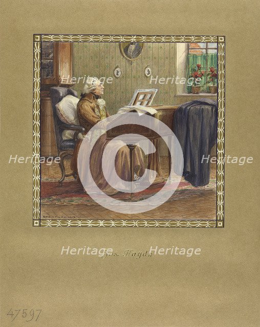 Joseph Haydn at the grand piano, 1917. Artist: Nowak, Otto Robert (1874-1945)