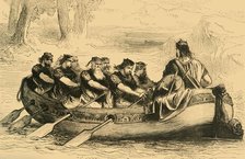 'Edgar the Pacific being rowed down the River Dee by Eight Tributary Princes', c1890. Creator: Unknown.